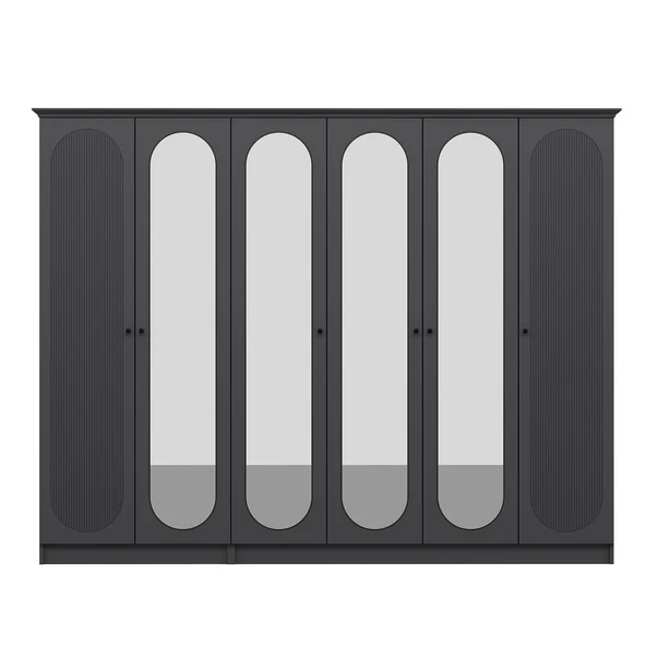 Minar Kale 190 6 Kapak 4A 2Ç Dolap Antrasit - Mebran Defne Ayna Antr - Resim 6