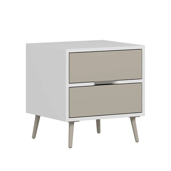 Minar Elina Ayaklı Komodin Beyaz-Kumtaşı - Resim 6