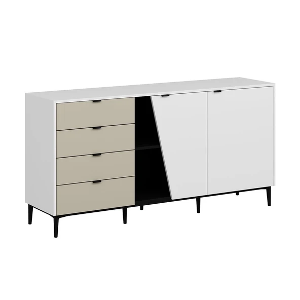 Minar Yelena Konsol-Beyaz-Siyah-Kumtaşı - Resim 5