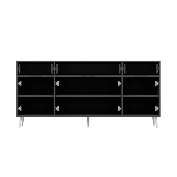 Minar Elina Ayaklı Konsol Aynalı Antrasıt-Beyaz - Resim 6