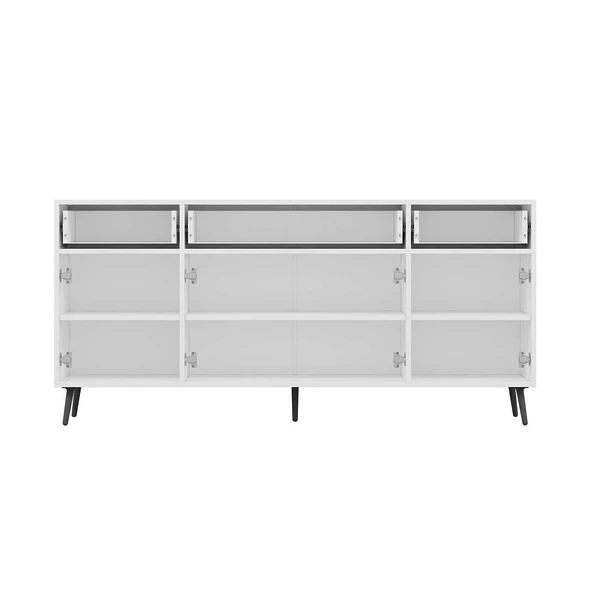 Minar Elina Ayaklı Konsol Aynalı Beyaz-Antrasıt - Resim 6