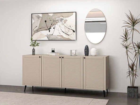 Minar Kale Aynalı Konsol Pandora - Kumtaşı Kumtaşı - Resim 3