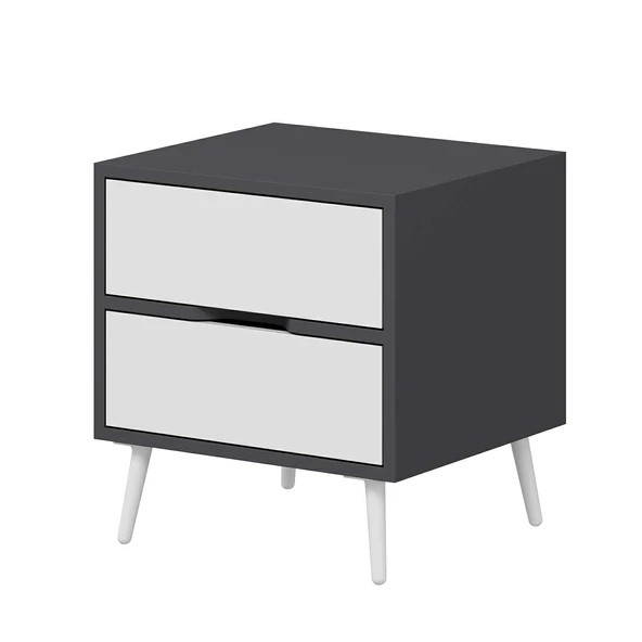 Minar Elina Ayaklı Komodin Antr-Beyaz - Resim 6