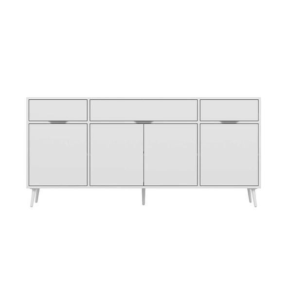 Minar Elina Ayaklı Konsol Beyaz-Beyaz - Resim 6