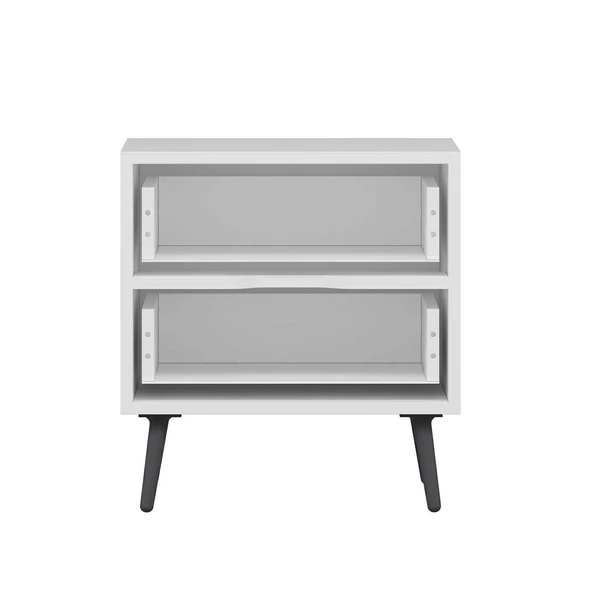 Minar Elina Ayaklı Komodin Beyaz-Antr - Resim 7