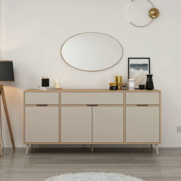 Minar Elina Ayaklı Konsol Aynalı Dore-Kumtaşı - Resim 2