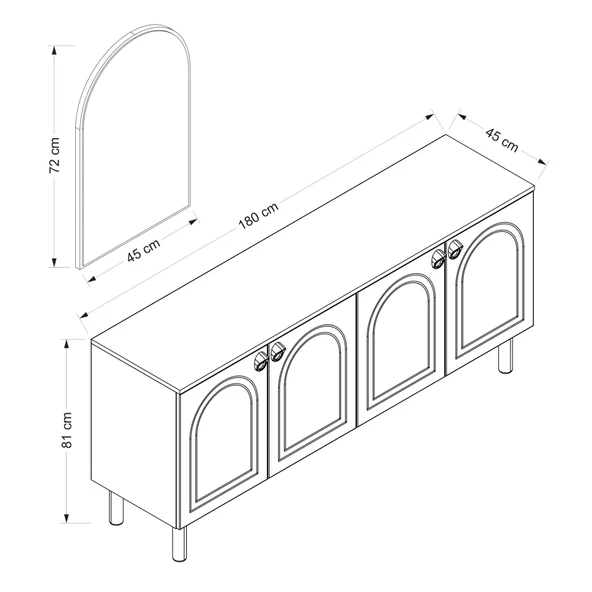 Minar Lotus Konsol Aynalı Set - Byz-Artısan - 8
