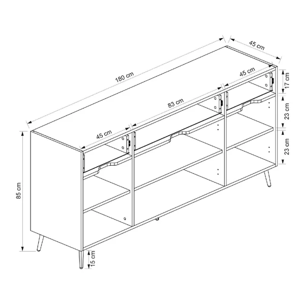 Minar Elina Ayaklı Konsol Aynalı Antrasıt-Kumtaşı - Resim 7