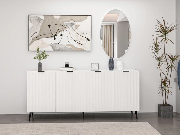 Minar Kale Aynalı Konsol Plus - Beyaz Beyaz ürün görseli