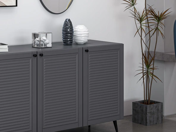 Minar Kale Aynalı Konsol Pandora - Antrasit Antrasit - Resim 4