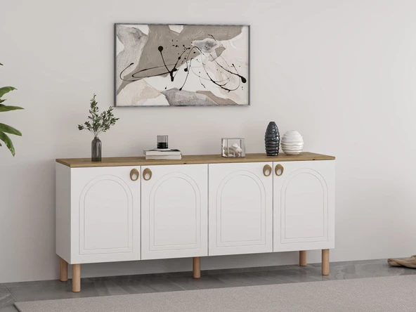 Minar Lotus Konsol-Beyaz-Artisan - Resim 4