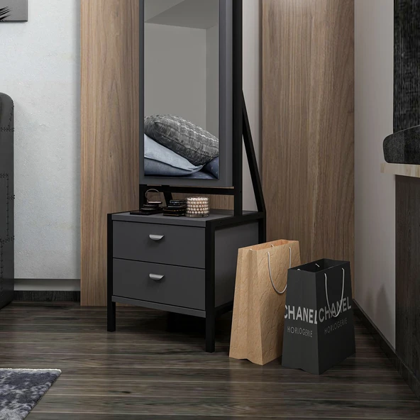 Minar Elegante Aynalı Takı Dlb-Antrasit Siyah - 5