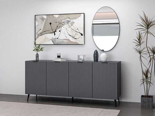 Minar Kale Aynalı Konsol Plus - Antrasit Antrasit - Resim 3