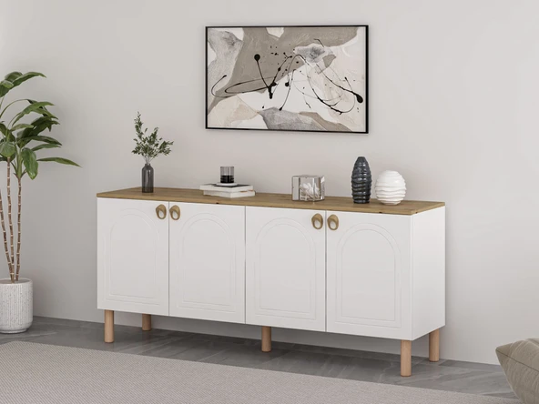 Minar Lotus Konsol-Beyaz-Artisan - Resim 3