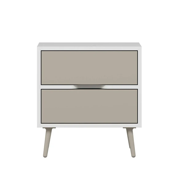 Minar Elina Ayaklı Komodin Beyaz-Kumtaşı - Resim 4