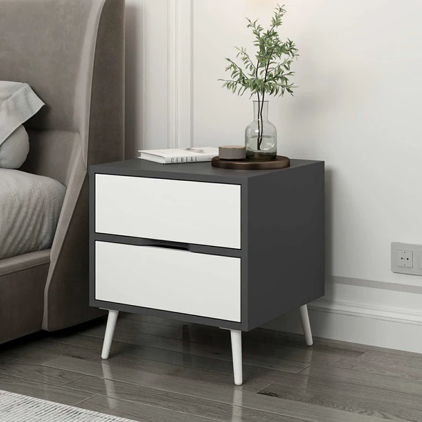 Minar Elina Ayaklı Komodin Antr-Beyaz ürün görseli