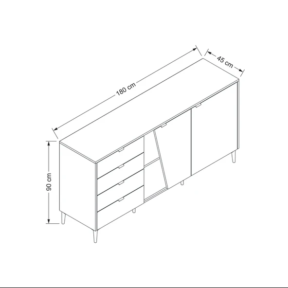 Minar Yelena Konsol-Beyaz-Siyah-Kumtaşı - Resim 8