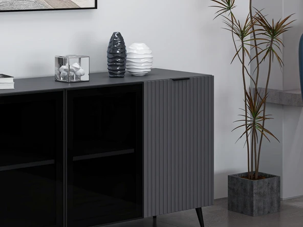 Minar Kale Konsol Plus - Antrasit Antrasit Füme Cam - Resim 4