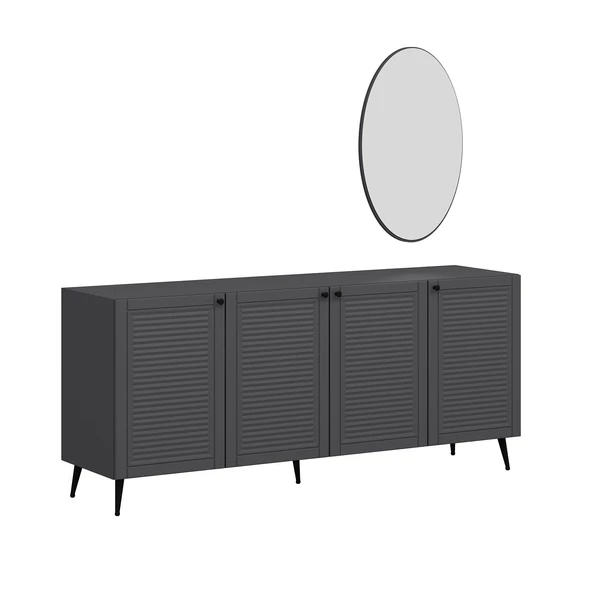 Minar Kale Aynalı Konsol Pandora - Antrasit Antrasit - Resim 5