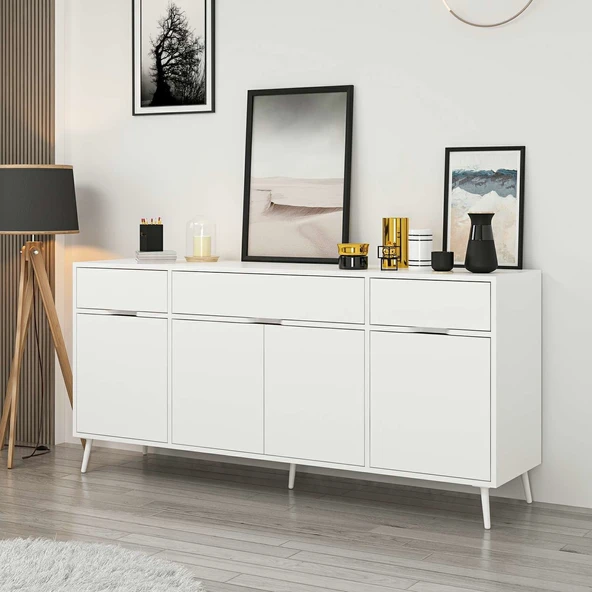 Minar Elina Ayaklı Konsol Beyaz-Beyaz ürün görseli