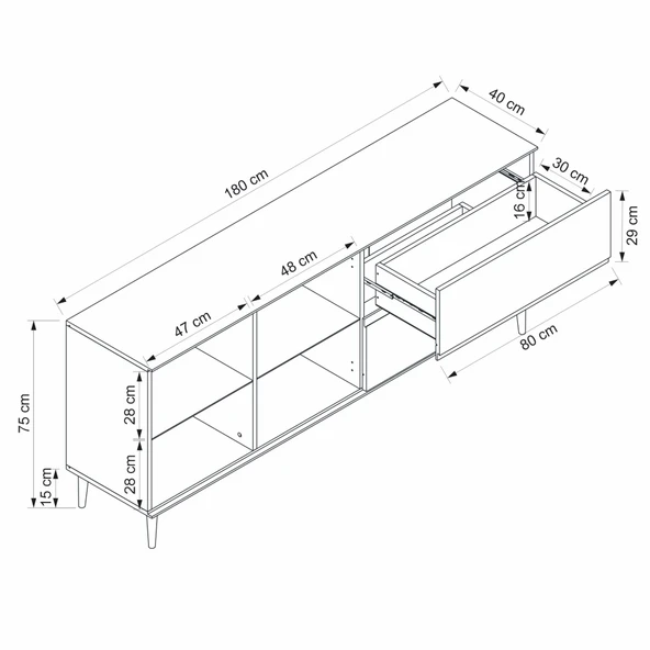 Minar Star Konsol Mbrn Cam Kpk 2K2C Soft - Kumtası Siyah - Resim 8