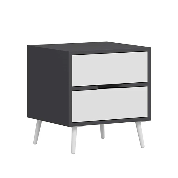 Minar Elina Ayaklı Komodin Antr-Beyaz - Resim 4