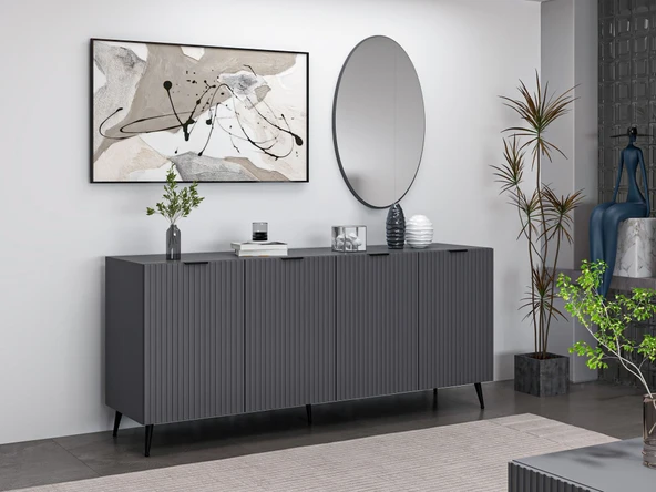 Minar Kale Aynalı Konsol Plus - Antrasit Antrasit - Resim 2