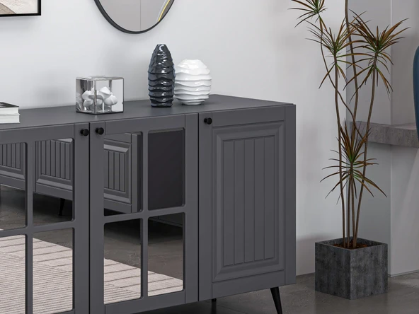 Minar Kale Aynalı Konsol İlkbahar - Antrasit Aynalı Antrasit - Resim 4