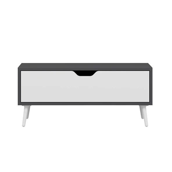 Minar Elina Ayaklı Orta Sehpa- Antr-Beyaz - Resim 7