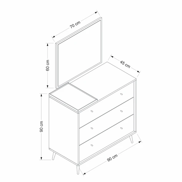 Minar Lara Şifonyer 3C - Senza - Resim 7