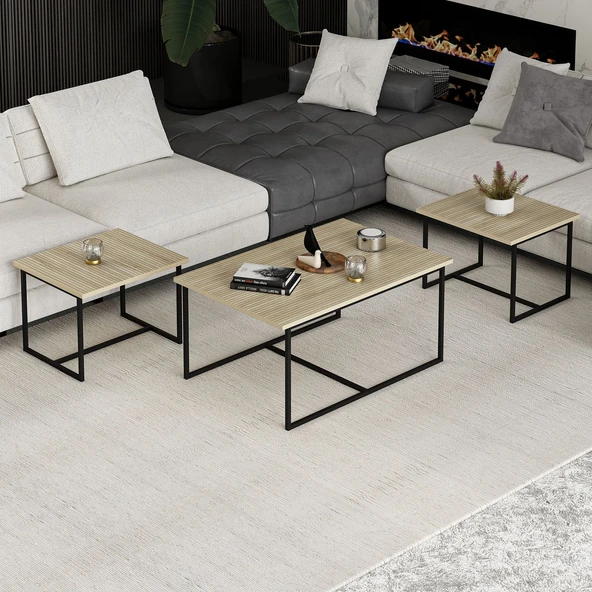 Minar Levada 3Lü Zigonlu Sehpa-Bona - Resim 5