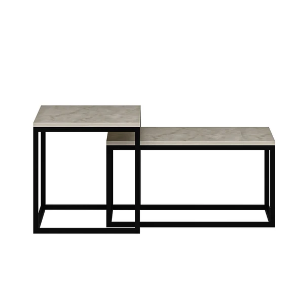 Minar Leka Metal Orta Sehpa-Traverten - Resim 5