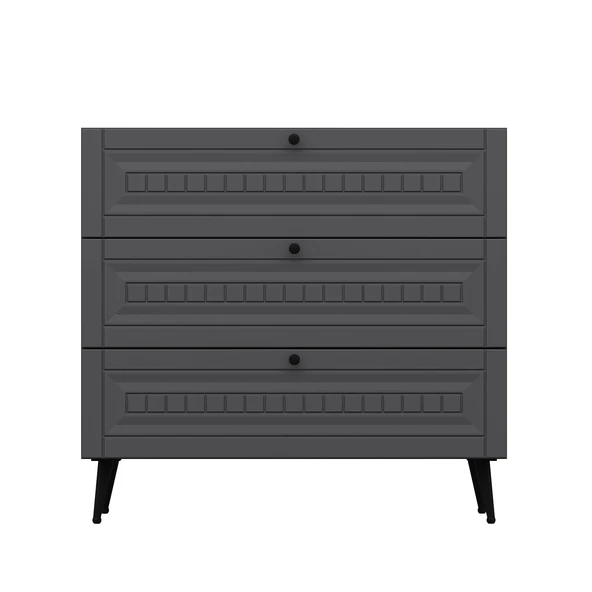 Minar Kale Şifonyer İlkbahar - Antrasit Antrasit - Resim 4