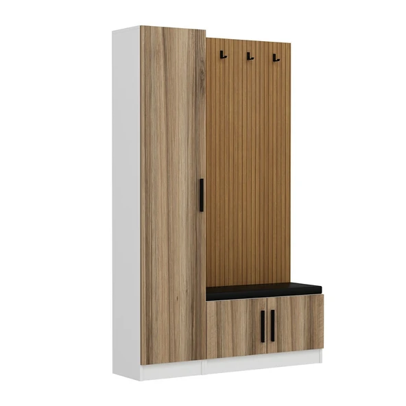 Minar Kale Dekor Panel 1 Kpk 1 Bölme Raf Port + Ayakkabılık Minderli Byz Dore - Resim 4