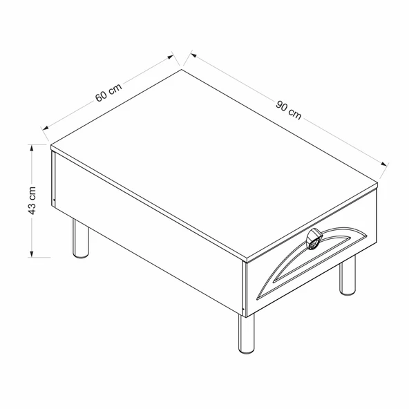 Minar Lotus Orta Sehpa-Beyaz-Artisan - Resim 8