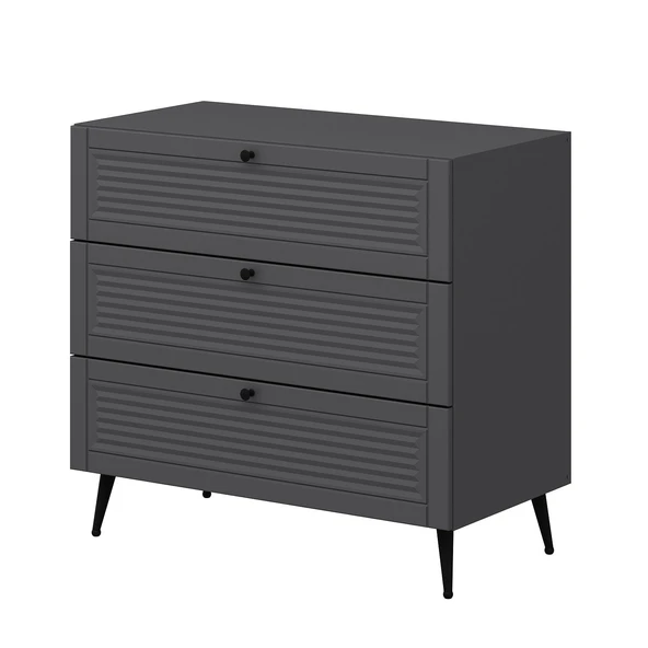 Minar Kale Şifonyer Pandora - Antrasit Antrasit - Resim 6