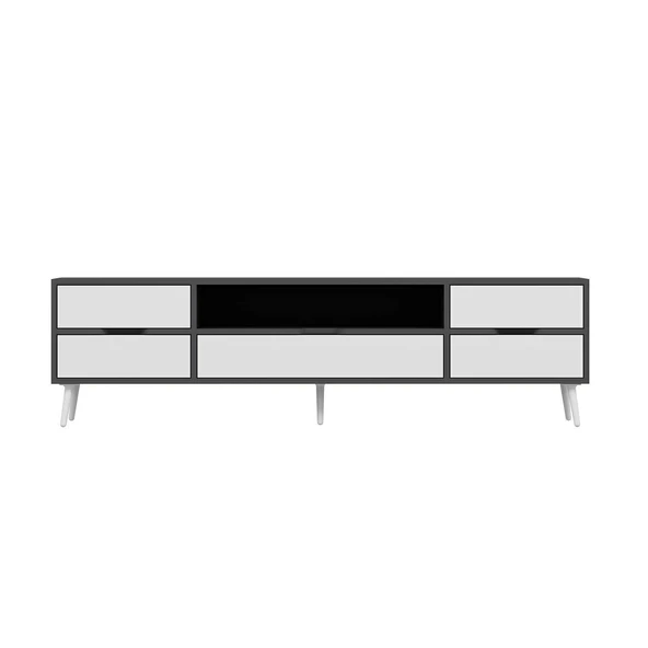 Minar Elina Ayaklı Tv Ünitesi Antr-Beyaz - Resim 6