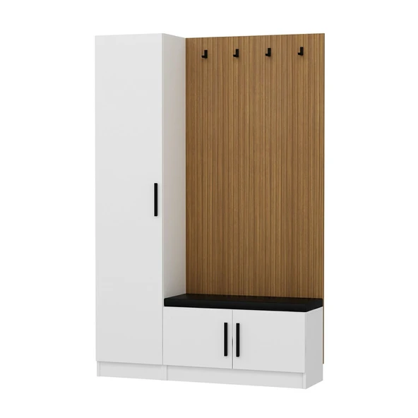 Minar Kale Dekor Panel 1 Kpk 1 Bölme Raf Port + Ayakkabılık Minderli Byz Byz - 6