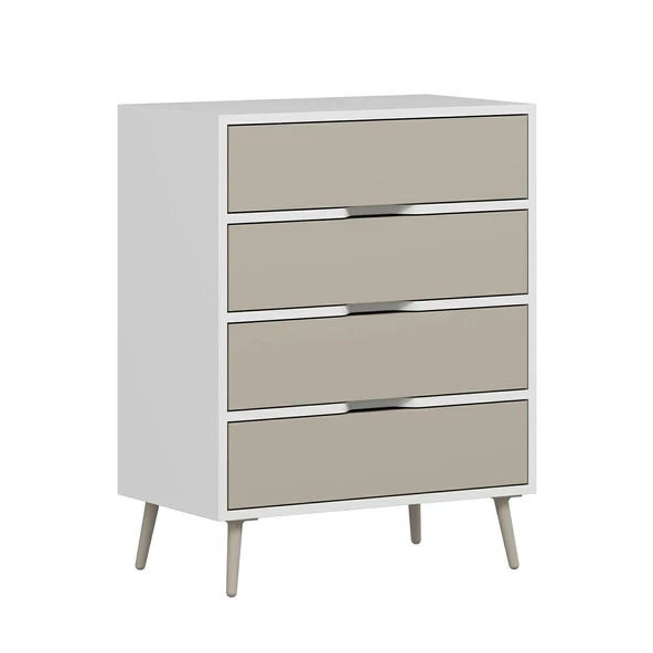 Minar Elina Ayaklı Şifonyer Beyaz-Kumtaşı - Resim 4