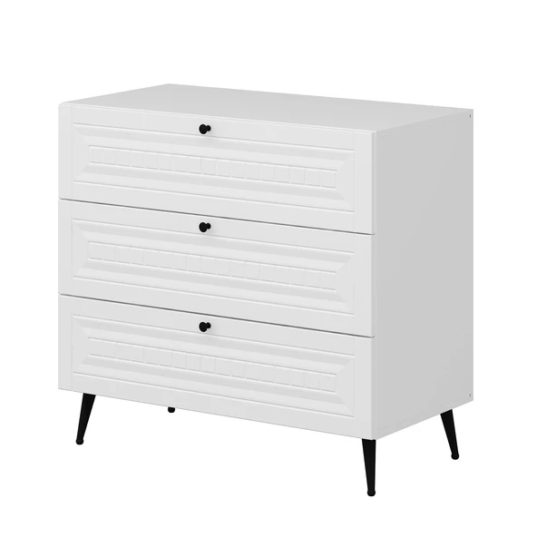 Minar Kale Şifonyer İlkbahar - Beyaz Beyaz - Resim 4