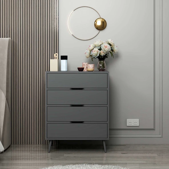 Minar Elina Ayaklı Şifonyer Antr-Antr - Resim 2