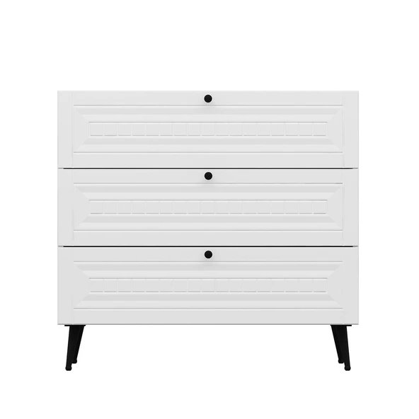 Minar Kale Şifonyer İlkbahar - Beyaz Beyaz - Resim 7