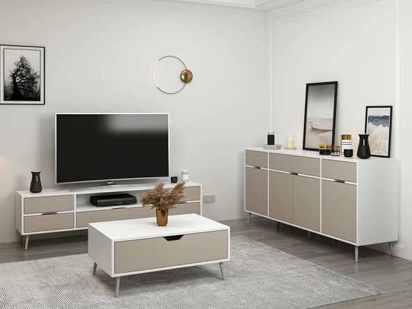 Minar Elina Set1 Beyaz-Kumtaşı - Resim 2