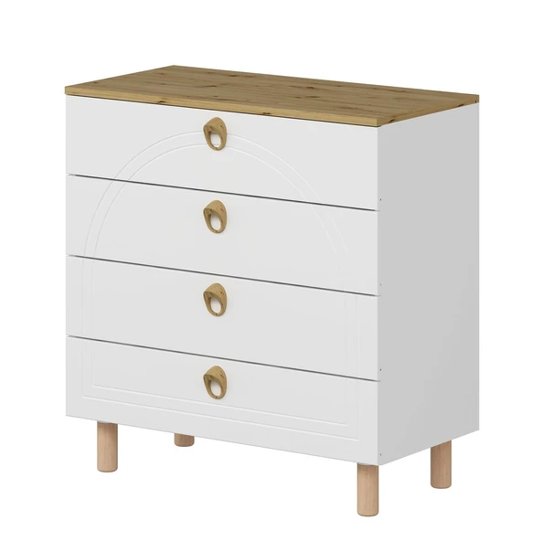 Minar Lotus Şifonyer 4 Çek-Artisan-Beyaz - Resim 4