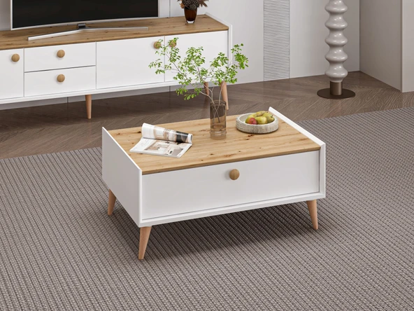 Minar Mitra Orta Sehpa-Beyaz-Artisan ürün görseli