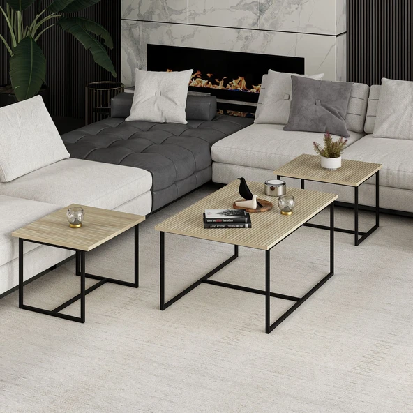 Minar Levada 3Lü Zigonlu Sehpa-Bona - Resim 3