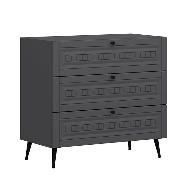 Minar Kale Şifonyer İlkbahar - Antrasit Antrasit - Resim 8