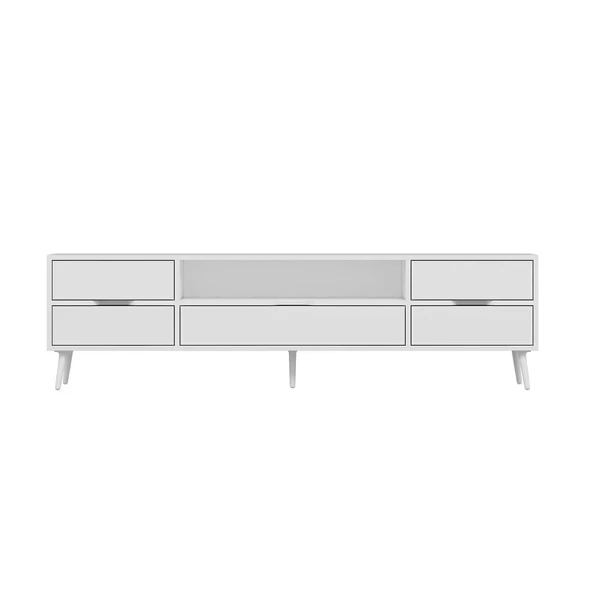 Minar Elina Ayaklı Tv Ünitesi Beyaz-Beyaz - Resim 7