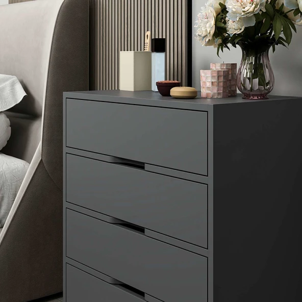 Minar Elina Ayaklı Şifonyer Antr-Antr - Resim 3