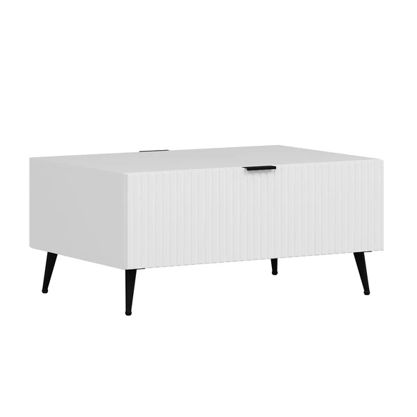 Minar Kale Orta Sehpa Plus - Beyaz Beyaz - Resim 7